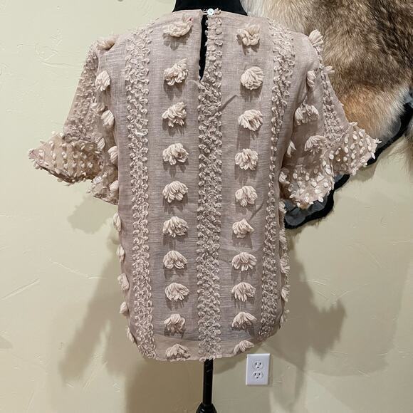 Entro 3D Textured Short Sleeve Blouse - Picture 2 of 4